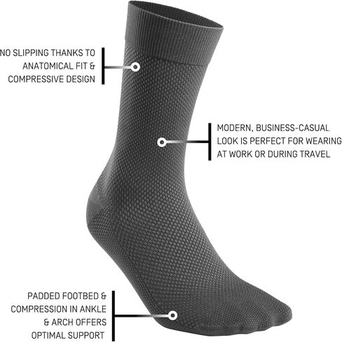 CEP Men’s Allday Mid-Cut Compression Wool Socks - Business, Dress, Travel Crew Cut Socks in Saudi Arabia
