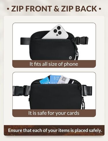 BALEAF Belt Bag Women Fanny Packs Crossbody Fashion Waist Pack Waterproof Adjustable Strap 2L Black in Saudi Arabia