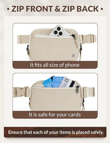 BALEAF Belt Bag Women Fanny Packs Crossbody Fashion Waist Pack Waterproof Adjustable Strap 2L Black in Saudi Arabia