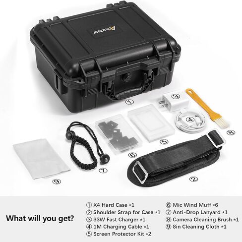 Hard Case Compatible with Insta360 X4 - Insta 360 Premium Accessories Compact Hard Shell Carrying Case Waterproof Protector Portable for Travel or Storage for X4 X3 ONE X2, Black in Saudi Arabia