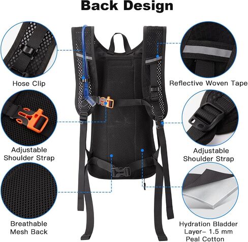 JOYHILL TPU Hydration Bladder,1.5L 2L 3L Water Bladder for Hiking Backpack BPA Free Leak Proof Hydration Pack in Saudi Arabia
