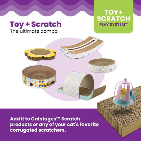 Catstages Feather Spring Scratch Toy Cat Scratcher Topper, Blue in Saudi Arabia