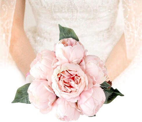 7 Heads Artificial Flowers Orange Peony Silk 3 Leaves Vintage Home Decoration Party Wedding Bouquet (Orange) in Saudi Arabia