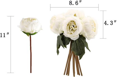 7 Heads Artificial Flowers Orange Peony Silk 3 Leaves Vintage Home Decoration Party Wedding Bouquet (Orange) in Saudi Arabia