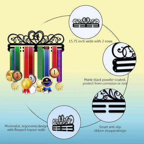 INFUNLY Medal Display Brazilian Jiu Jitsu Award Holder Sports Medal Hanger Rack Wall Mounted Medal Hanger Race Medal Wall Hanger for Brazilian Jiu Jitsu Awards Ribbon in Saudi Arabia