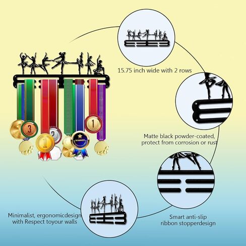INFUNLY Medal Display Brazilian Jiu Jitsu Award Holder Sports Medal Hanger Rack Wall Mounted Medal Hanger Race Medal Wall Hanger for Brazilian Jiu Jitsu Awards Ribbon in Saudi Arabia