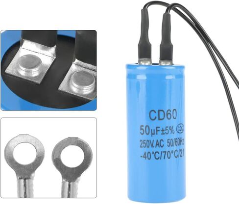 CD60 Run Capacitor with Wire 250V AC 50uF 50/60Hz Motor Start Capacitor with Excellent Electrical Properties for Motor Air Compressor in Saudi Arabia