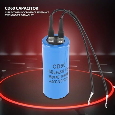 CD60 Run Capacitor with Wire 250V AC 50uF 50/60Hz Motor Start Capacitor with Excellent Electrical Properties for Motor Air Compressor in Saudi Arabia