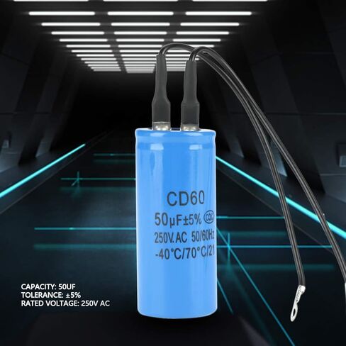 CD60 Run Capacitor with Wire 250V AC 50uF 50/60Hz Motor Start Capacitor with Excellent Electrical Properties for Motor Air Compressor in Saudi Arabia