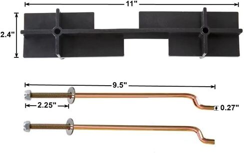 Golf Cart Battery Hold Down Plate and Rods Kit with Nuts for EZGO TXT 1994 up 36 Volt Electric Golf Cart, Replace OEM 70045G01, 70045-G01, 01101G01, 01101-G01 in Saudi Arabia