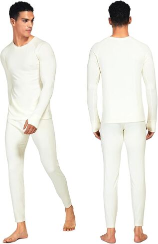 ملابس داخلية حرارية طويلة جونز للرجال مبطنة بالصوف، مجموعة بيجامة من الأعلى والأسفل للشتاء البارد in Saudi Arabia