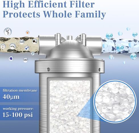 Stainless Steel Whole House Water Filter System, Fits Both 1"and 3/4" Inlet/Outlet – Reduce Sediment, Rust and Grit, Improve Tap Water Taste, Protect Appliances (1 Filter Included) in Saudi Arabia