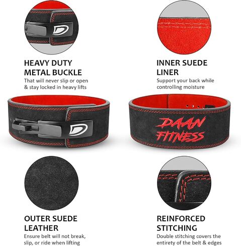 Weightlifting Lever Belt for adults Black 10mm Thick, 4inch wide Lower Back Support Powerlifting Deadlifts and Squats Best Gym Belt for Hardcore Training in Saudi Arabia