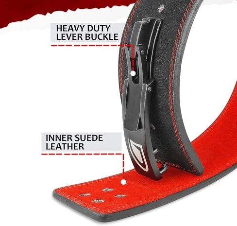 Weightlifting Lever Belt for adults Black 10mm Thick, 4inch wide Lower Back Support Powerlifting Deadlifts and Squats Best Gym Belt for Hardcore Training in Saudi Arabia