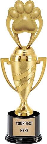 Crown Awards Paw Print Trophy, 14" Gold Cup Paw Print Trophies, Enter Your Own Engraving Prime in Saudi Arabia