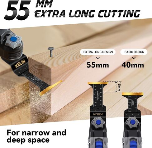 KELIN 3pcs Extra Wide Titanium Oscillating Tool Blades, 65mm Width Universal Multitool Blades for Metal Wood Cutting, Oscillating Saw Blade Fit Dewalt Bosch Milwaukee Ryobi in Saudi Arabia
