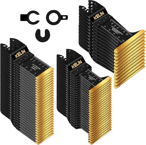 KELIN 3pcs Extra Wide Titanium Oscillating Tool Blades, 65mm Width Universal Multitool Blades for Metal Wood Cutting, Oscillating Saw Blade Fit Dewalt Bosch Milwaukee Ryobi in Saudi Arabia