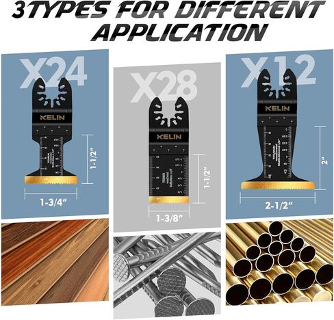 KELIN 3pcs Extra Wide Titanium Oscillating Tool Blades, 65mm Width Universal Multitool Blades for Metal Wood Cutting, Oscillating Saw Blade Fit Dewalt Bosch Milwaukee Ryobi in Saudi Arabia