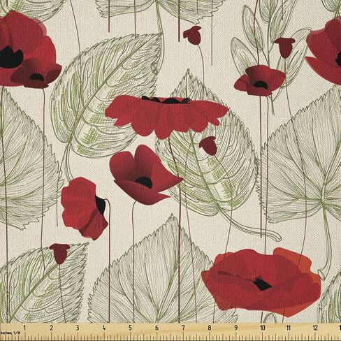 Ambesonne Vintage Fabric by The Yard Sketch Art Style Gerbera Daisies Floral Themed Fall Abstract Flower Autumn Garden Microfiber Fabric for Arts and Crafts Textiles & Decor 1 Yard Tan Orange Marigold in Kuwait