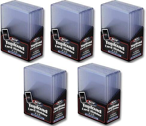 BCW 138 PT. Thick Card Topload Holder - Pack of 50 | Durable Rigid PVC Toploader | Toploaders for Memorabilia, Jersey, Patch, and Relic Cards | Ideal for Collectors and Hobbyists in Saudi Arabia