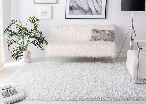 SAFAVIEH Flokati Collection 2'2" x 8' Ivory FLK310A 2.3-inch Thick Runner Rug in Saudi Arabia