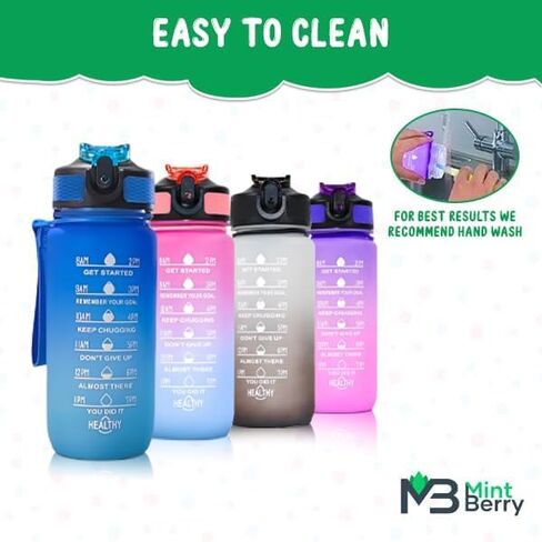 Half Gallon Water Bottle with Time Marker - 64 oz Water Bottle with Straw - Big Water Bottle - Large Water Bottle (Orange Blue Gradient) in Saudi Arabia