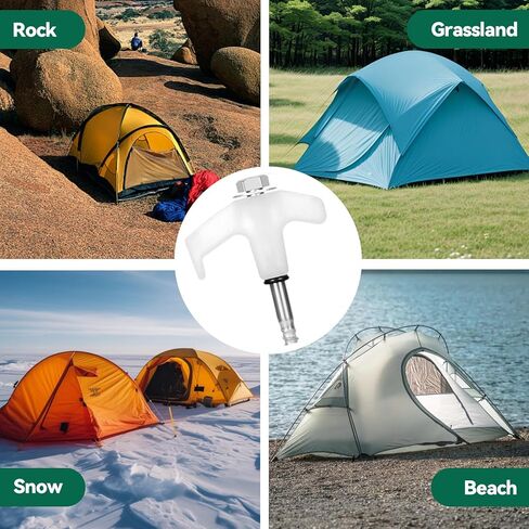 20 Pack 8" Screw in Tent Stakes for Drilling with Hex Heads - Heavy Duty Stainless Steel Tent Pegs/Nails/Spikes, Ground Anchors, Grow in Dark - for Camping, Grassland, Portable Box (Orange) in Saudi Arabia