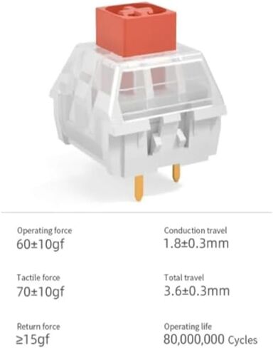 مفاتيح Kailh Box White Pro للوحة المفاتيح الميكانيكية mx، 3 دبابيس سميكة كليكي/استجابة ثابتة/الألعاب/RGB/مفاتيح صوت واضحة (صندوق أبيض Pro 108 قطعة) in Kuwait