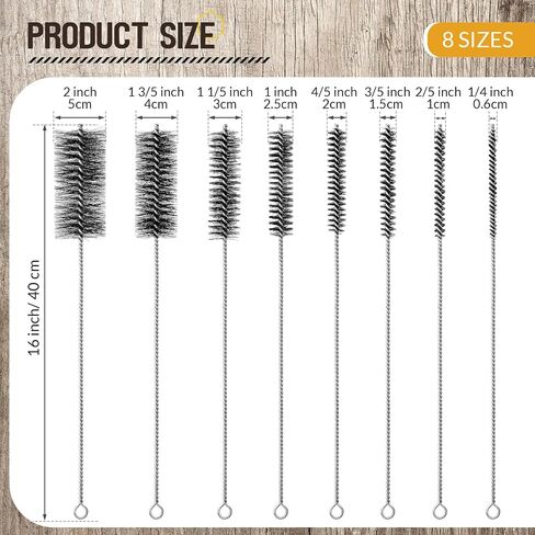 Baderke 16 Inch Long Pipe Cleaning Brush Stainless Steel Bristles Pipe Cleaning Brush Bore Brush Bristles Wire Brush (8 Pcs) in Saudi Arabia
