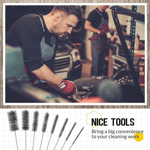 Baderke 16 Inch Long Pipe Cleaning Brush Stainless Steel Bristles Pipe Cleaning Brush Bore Brush Bristles Wire Brush (8 Pcs) in Saudi Arabia