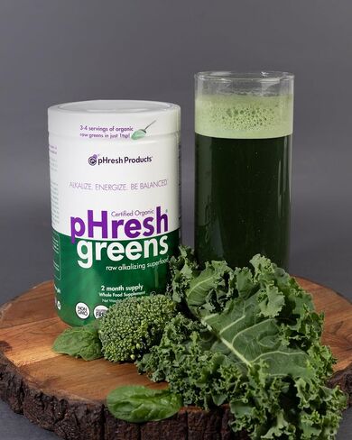 pHresh - مسحوق Greens Raw القلوي Superfood Greens - كمية تكفي لمدة شهرين - نباتي، كوشير، خالي من الغلوتين - إنزيمات طبيعية، مغذيات - معتمد للصيام المتقطع - 10 أونصة in Saudi Arabia