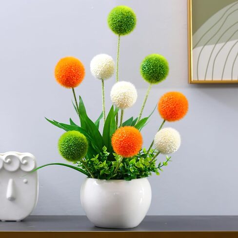Artificial Flowers with Vases, Unique and Realistic Three Color Fake Floral Bouquet Paired with Ceramic Flower Pots, Floral Centerpieces for Tables Plants for Bedroom Decor ﻿ in Saudi Arabia