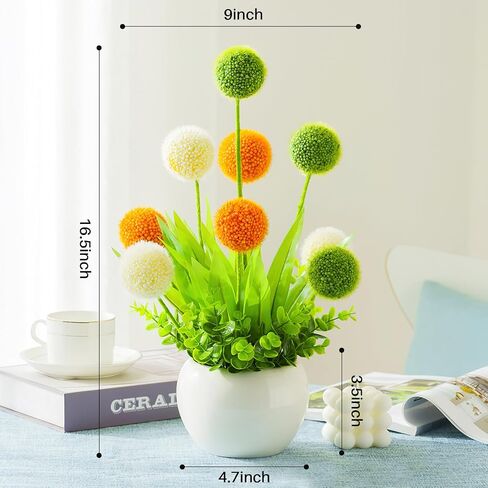 Artificial Flowers with Vases, Unique and Realistic Three Color Fake Floral Bouquet Paired with Ceramic Flower Pots, Floral Centerpieces for Tables Plants for Bedroom Decor ﻿ in Saudi Arabia