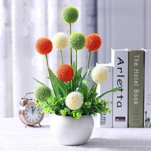 Artificial Flowers with Vases, Unique and Realistic Three Color Fake Floral Bouquet Paired with Ceramic Flower Pots, Floral Centerpieces for Tables Plants for Bedroom Decor ﻿ in Saudi Arabia