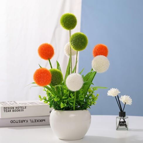 Artificial Flowers with Vases, Unique and Realistic Three Color Fake Floral Bouquet Paired with Ceramic Flower Pots, Floral Centerpieces for Tables Plants for Bedroom Decor ﻿ in Saudi Arabia
