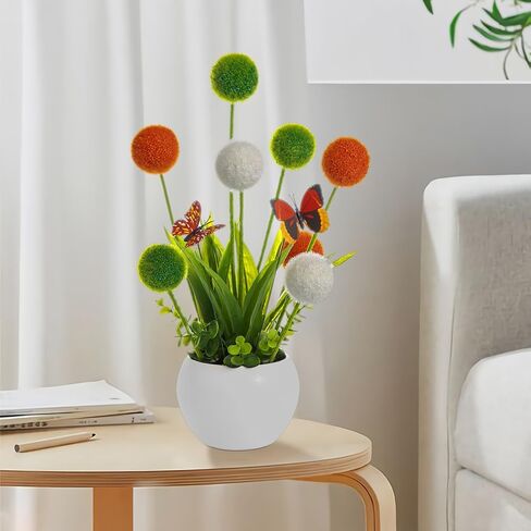 Artificial Flowers with Vases, Unique and Realistic Three Color Fake Floral Bouquet Paired with Ceramic Flower Pots, Floral Centerpieces for Tables Plants for Bedroom Decor ﻿ in Saudi Arabia