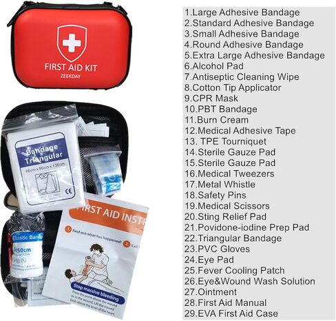 Compact Mini Travel First Aid Kit - Waterproof Emergency Medical Supplies for Home, Car, Camping, Hiking, Outdoors, Workplace, Sports, School, Office, Boat, Hunting, Earthquake, Adventures in Saudi Arabia