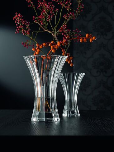 مجموعة Nachtmann Saphir، مزهرية كريستال، 11.8 بوصة، مزهرية زجاجية مزخرفة للزهور وديكور المنزل والقطع المركزية، تمثل هدية زفاف رائعة أو هدية الانتقال لمنزل جديد، شفافة in Kuwait