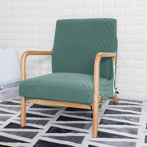 Qianly Wood Arm Chair Cover Elastic Chair Cover Waterproof Protector Easily Install Simple Design Widely Usage Home Decor Accessories Durable, Black in Saudi Arabia