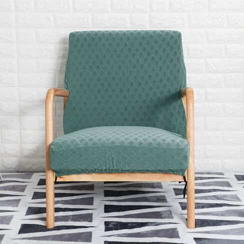 Qianly Wood Arm Chair Cover Elastic Chair Cover Waterproof Protector Easily Install Simple Design Widely Usage Home Decor Accessories Durable, Black in Saudi Arabia
