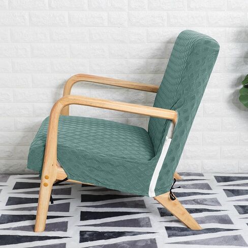 Qianly Wood Arm Chair Cover Elastic Chair Cover Waterproof Protector Easily Install Simple Design Widely Usage Home Decor Accessories Durable, Black in Saudi Arabia
