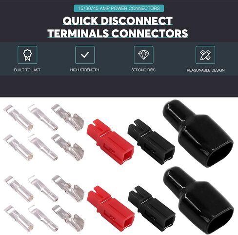 مجموعة متنوعة من الموصلات 108 قطعة مع موصلات طرفية سريعة الفصل 15/30/45 أمبير وموصلات طاقة معيارية وأكمام غطاء PVC in Kuwait