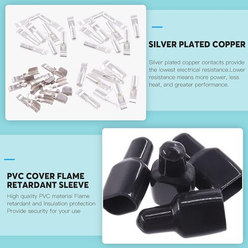 مجموعة متنوعة من الموصلات 108 قطعة مع موصلات طرفية سريعة الفصل 15/30/45 أمبير وموصلات طاقة معيارية وأكمام غطاء PVC in Kuwait