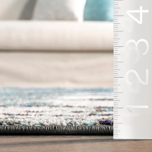 سجادة منطقة مجردة من NuLOOM Haydee Glacial، مقاس 8x10، أزرق in Saudi Arabia