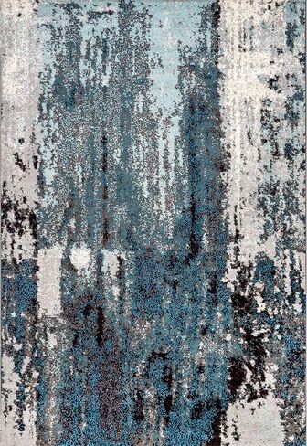 سجادة منطقة مجردة من NuLOOM Haydee Glacial، مقاس 8x10، أزرق in Saudi Arabia