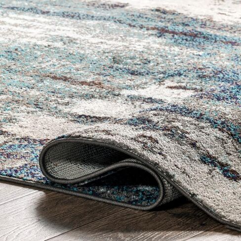 سجادة منطقة مجردة من NuLOOM Haydee Glacial، مقاس 8x10، أزرق in Saudi Arabia
