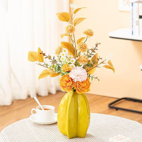 مزهريات زهرة فاكهة النجمة من سيراميك يوندو، ديكور غير تقليدي للغرفة مع تصميم لطيف وانتقائي لطاولة العشاء الحديثة ورف الكتب والمدخل وغرفة المعيشة in Kuwait