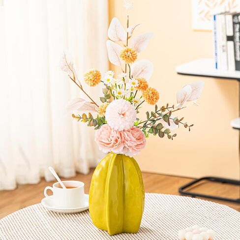 مزهريات زهرة فاكهة النجمة من سيراميك يوندو، ديكور غير تقليدي للغرفة مع تصميم لطيف وانتقائي لطاولة العشاء الحديثة ورف الكتب والمدخل وغرفة المعيشة in Kuwait