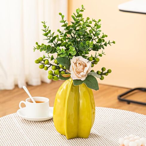 مزهريات زهرة فاكهة النجمة من سيراميك يوندو، ديكور غير تقليدي للغرفة مع تصميم لطيف وانتقائي لطاولة العشاء الحديثة ورف الكتب والمدخل وغرفة المعيشة in Kuwait