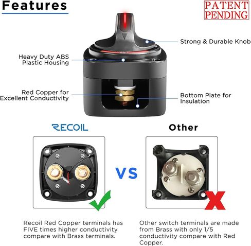 مفتاح بطارية الارتداد BS3، 250A DC 12V-48V 1-Off-2 3-Position، مفتاح رئيسي للبطارية الثقيلة، عازل البطارية، مفتاح قطع الطاقة للمركبات الترفيهية والشاحنات والمقطورة والبحرية والقارب، مع أجهزة التثبيت in Kuwait
